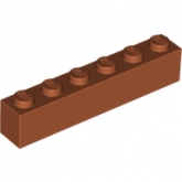 LEGO Steen 1x6 DONKERORANJE (100 stuks) LEGO Steen 1x6 DONKERORANJE (100 stuks)