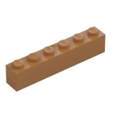 LEGO Steen 1x6 NOUGAT (100 stuks) LEGO Steen 1x6 NOUGAT (100 stuks)