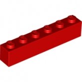 LEGO Steen 1x6 ROOD (100 stuks) LEGO Steen 1x6 ROOD (100 stuks)
