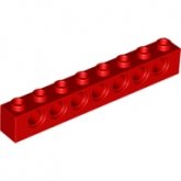 LEGO Steen 1x8 met Gaten ROOD (100 stuks)