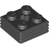 LEGO Steen 2x2x2/3 Geribbeld ZWART (100 stuks)