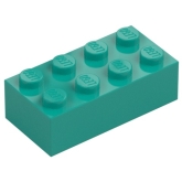 LEGO Steen 2x4 DONKERTURQUOISE (100 stuks) LEGO Steen 2x4 DONKERTURQUOISE (100 stuks)