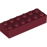 LEGO Steen 2x6 DONKERROOD (100 stuks) LEGO Steen 2x6 DONKERROOD (100 stuks)