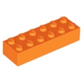 LEGO Steen 2x6 ORANJE (100 stuks) LEGO Steen 2x6 ORANJE (100 stuks)