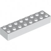 LEGO Steen 2x8 WIT (100 stuks)