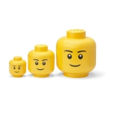 LEGO Opbergbox Hoofd Boy (Set 3 stuks)