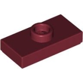 LEGO Plaat 1x2 met Nop DONKERROOD (100 stuks) LEGO Plaat 1x2 met Nop DONKERROOD (100 stuks)
