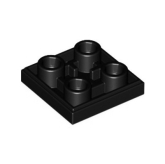 LEGO Tegel 2x2 Inverted ZWART (100 stuks)