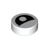 LEGO Tegel Rond 1x1 Oog Gedeeltelijk Dicht Pupil Midden WIT (100 LEGO Tegel Rond 1x1 Oog Gedeeltelijk Dicht Pupil Midden WIT (100