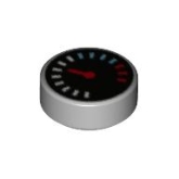 LEGO Zwarte Meter met Rode Wijzer LICHTGRIJS (10 stuks)