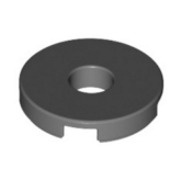 LEGO Tegel Rond 2x2 met Gat DONKERGRIJS (100 stuks)