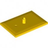 LEGO Treinplaat 4x6 met pin GEEL