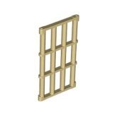 LEGO Venster Rooster 1x4x6 met Tralies BEIGE (10 stuks)