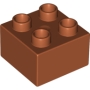 DUPLO Steen 2x2 DONKERORANJE (100 stuks)