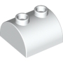 LEGO Boog 2x2 Dubbel met 2 Noppen WIT (100 stuks)