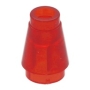 LEGO Cone 1x1 TRANSPARANT ROOD (100 stuks) LEGO Cone 1x1 TRANSPARANT ROOD (100 stuks)