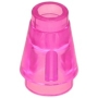 LEGO Cone 1x1 TRANSPARANT DONKERROZE (100 stuks) LEGO Cone 1x1 TRANSPARANT DONKERROZE (100 stuks)