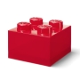 LEGO Opbergbox 4 met Deksel TRANSPARANT ROOD LEGO Opbergbox 4 met Deksel TRANSPARANT ROOD