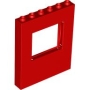 LEGO Paneel 1x6x6 met Venster ROOD LEGO Paneel 1x6x6 met Venster ROOD