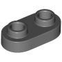 LEGO Plaat 1x2 Afgerond DONKERGRIJS (100 stuks) LEGO Plaat 1x2 Afgerond DONKERGRIJS (100 stuks)