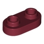 LEGO Plaat 1x2 Afgerond DONKERROOD (100 stuks) LEGO Plaat 1x2 Afgerond DONKERROOD (100 stuks)