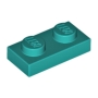 LEGO Plaat 1x2 DONKERTURQUOISE (100 stuks)