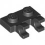 LEGO Plaat 1x2 met Clips Horizontaal ZWART (100 stuks)