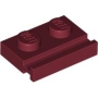 LEGO Plaat 1x2 met Deurrail DONKERROOD (100 stuks) LEGO Plaat 1x2 met Deurrail DONKERROOD (100 stuks)