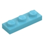 LEGO Plate 1x3 MEDIUM AZURE (100 pcs)