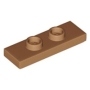 LEGO Plaat 1x3 met 2 Noppen NOUGAT (100 stuks)