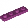 LEGO Plaat 1x4 MAGENTA (100 stuks) LEGO Plaat 1x4 MAGENTA (100 stuks)