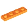 LEGO Plaat 1x4 ORANJE (100 stuks) LEGO Plaat 1x4 ORANJE (100 stuks)