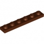 LEGO Plate 1x6  BROWN (100 pcs)