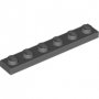 LEGO Plaat 1x6 DONKERGRIJS (100 stuks)