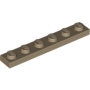 LEGO Plaat 1x6 DONKERBEIGE (100 stuks) LEGO Plaat 1x6 DONKERBEIGE (100 stuks)