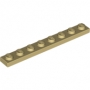LEGO Plaat 1x8 BEIGE (100 stuks)