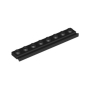 LEGO Plate 1x8 with Door Rail BLACK (10 pcs)