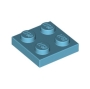LEGO Plaat 2x2 AZUURBLAUW (100 stuks)