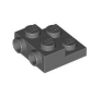 LEGO Plaat 2x2 met Zij-noppen DONKERGRIJS (100 stuks)