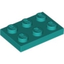 LEGO Plaat 2x3 DONKERTURQUOISE (100 stuks) LEGO Plaat 2x3 DONKERTURQUOISE (100 stuks)