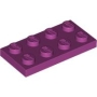 LEGO Plaat 2x4 MAGENTA (100 stuks) LEGO Plaat 2x4 MAGENTA (100 stuks)