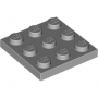 LEGO Plate 3x3 LIGHT GRAY (100 pcs)