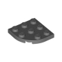 LEGO Plaat 3x3 met Ronde Hoek DONKERGRIJS (100 stuks)
