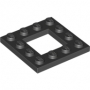 LEGO Plate 4x4 with 2x2 Cutout BLACK (100 pcs)
