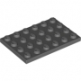 LEGO Plate 4x6 DARK GRAY (100 pcs)