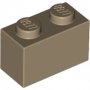 LEGO Steen 1x2 DARK TAN (100 stuks)