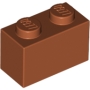 LEGO Steen 1x2 DONKERORANJE (100 stuks) LEGO Steen 1x2 DONKERORANJE (100 stuks)