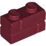 LEGO Steen 1x2 met Steenmotief DONKERROOD (100 stuks) LEGO Steen 1x2 met Steenmotief DONKERROOD (100 stuks)