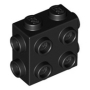 LEGO Steen 1x2x1 met Zij-noppen ZWART (100 stuks) LEGO Steen 1x2x1 met Zij-noppen ZWART (100 stuks)