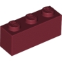 LEGO Steen 1x3 DONKERROOD (100 stuks) LEGO Steen 1x3 DONKERROOD (100 stuks)
